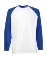 Baseball T-shirts lange mouw Fruit of the Loom 61-028-0 wit-royal blue